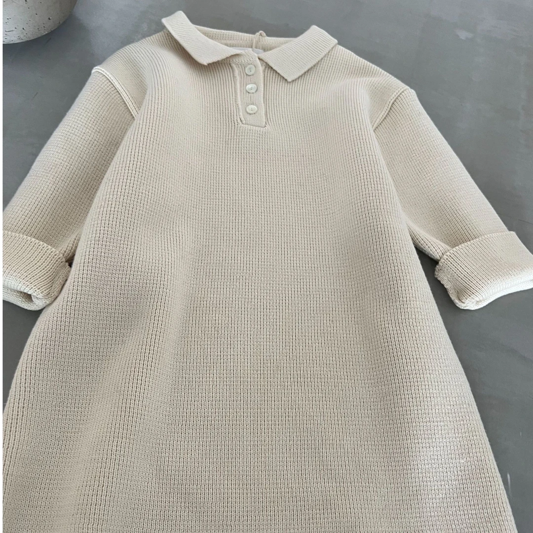 韩国女童春款绵软针织直筒连衣裙（不支持退货）