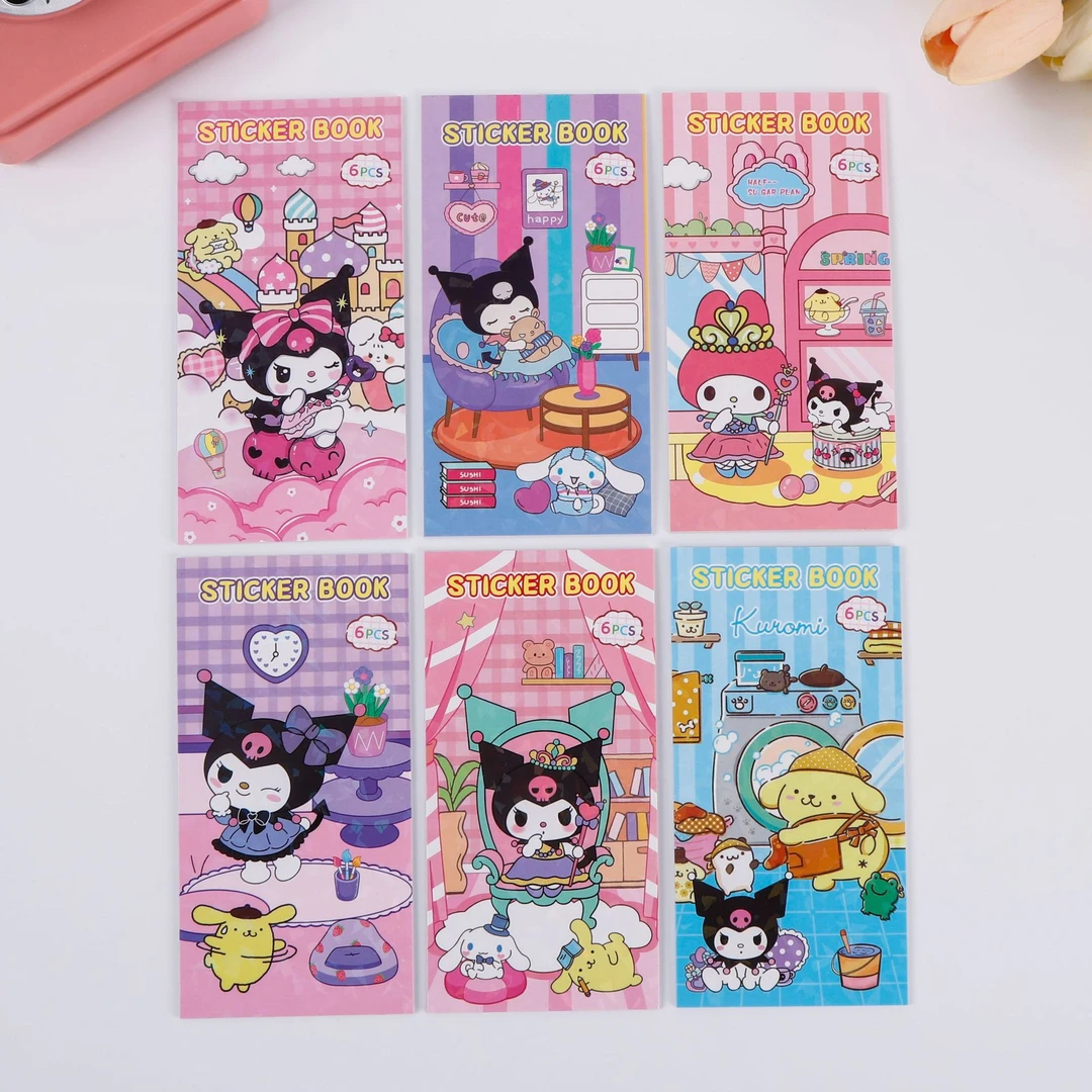 可爱卡通手账贴纸本儿童DIY手账素材粘贴画模切不干胶豆豆贴纸本