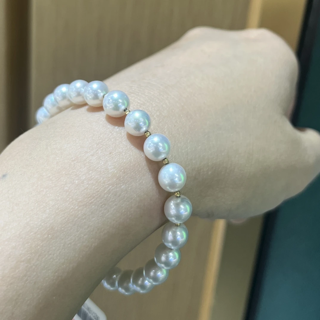 近圆海水珍珠k金手链