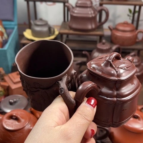 紫泥茶壶卧***雨原矿紫泥160毫升