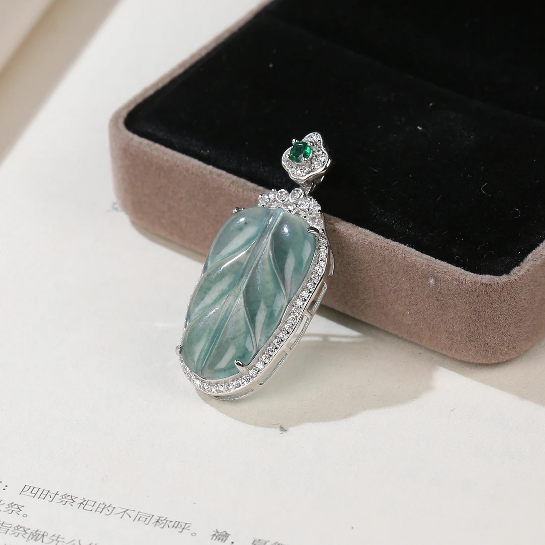 【麦子家族】天然翡翠挂件吊坠S925银时尚百搭多样性发1 D1114