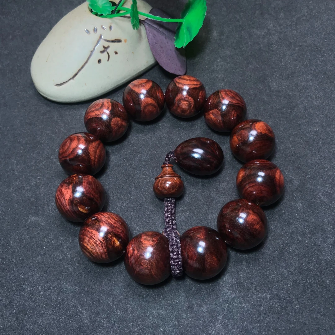 【一物一拍】FS072海南黄花梨紫油梨大黑线鬼脸手串2.0规格