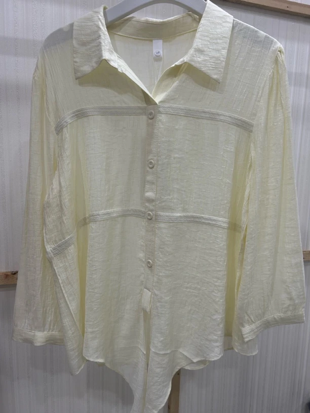 秋季长袖轻职风短袖衬衫袖衬衫百搭小衫衬衣上衣休闲均码外套