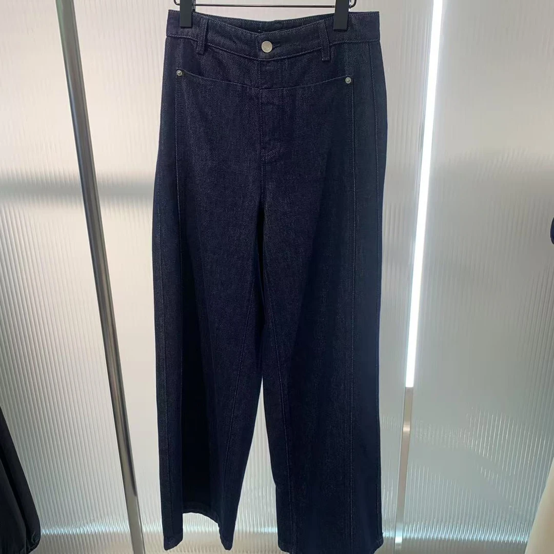 艾*家牛仔裤商场同款2025早秋新品休闲阔腿裤3026