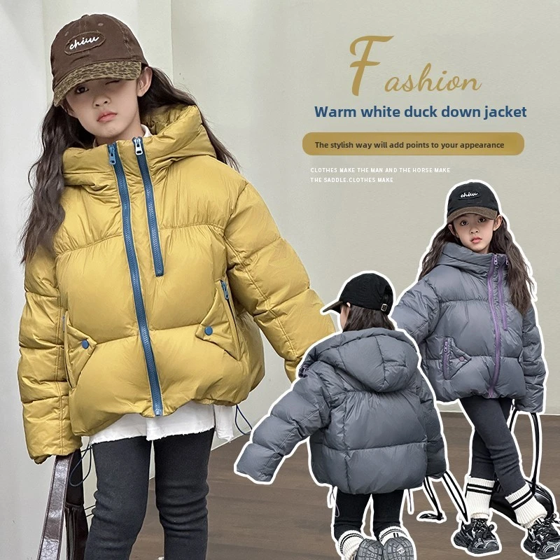 巴拉巴拉云朵女孩羽绒服冬季2025新款中、大童装风格女孩保暖上衣