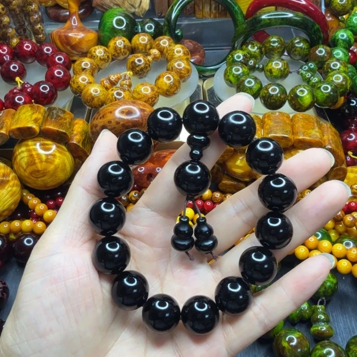 松木琥珀木文玩手串