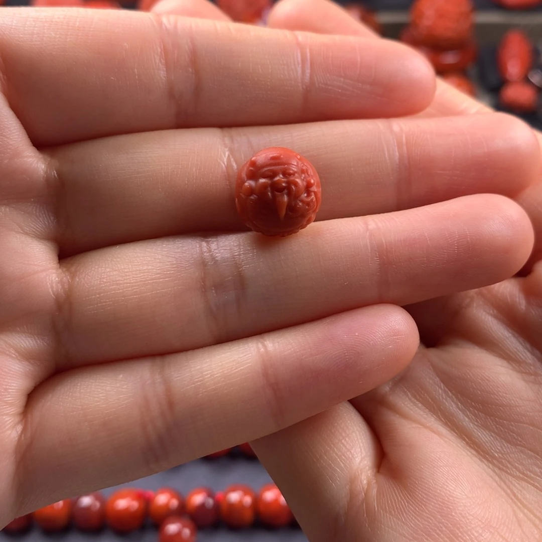 南红玛瑙财神11.9MM未镶嵌