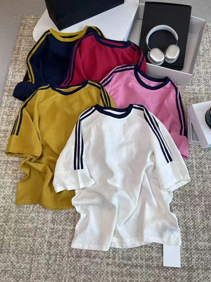 【小虹虹商贸】2025夏季新款韩版宽松休闲拼色百搭亚麻衬衫