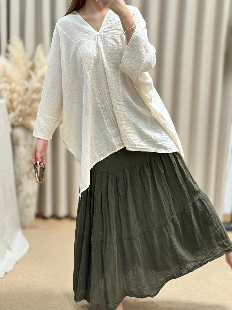 手工单层棉麻百搭半身裙（多色咨询客服/直播间过款）