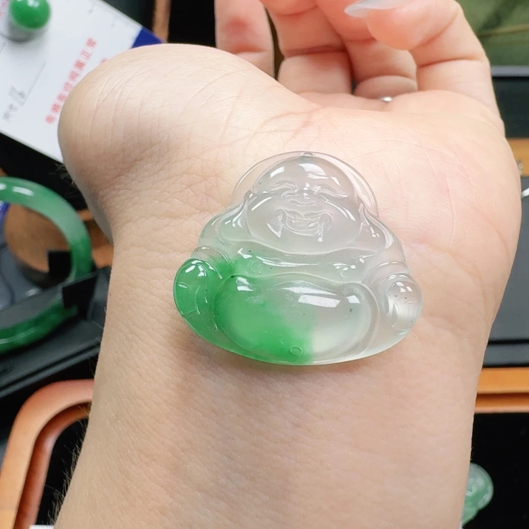未镶嵌石英质玉（非洲翠）珠宝奇石非洲翠冰佛公