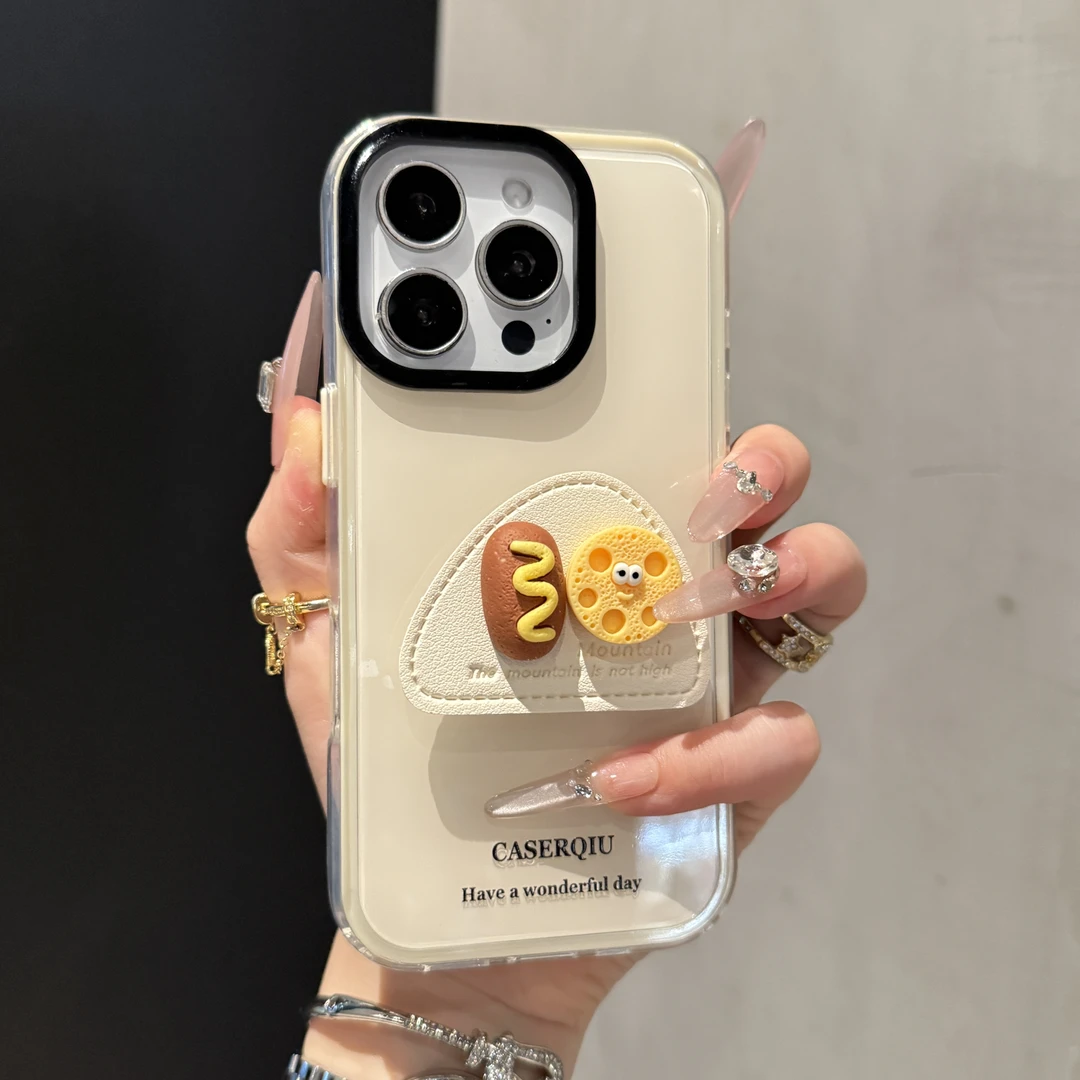 新款创意立体支架适用于iPhone16promax手机壳15plus可爱14/13ins