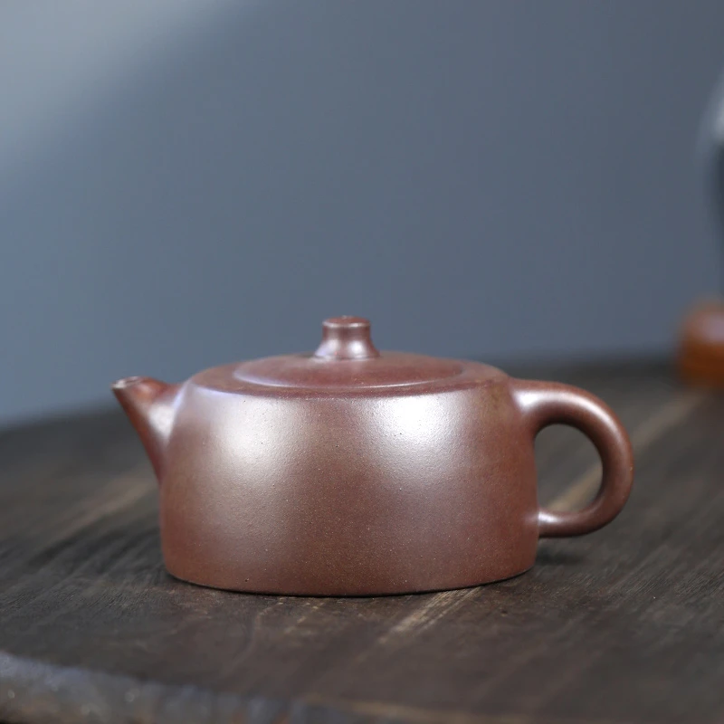 大吉羊柴烧 宜兴紫砂壶手工茶壶 原矿本山绿泥玉尘天际240ml庄杰