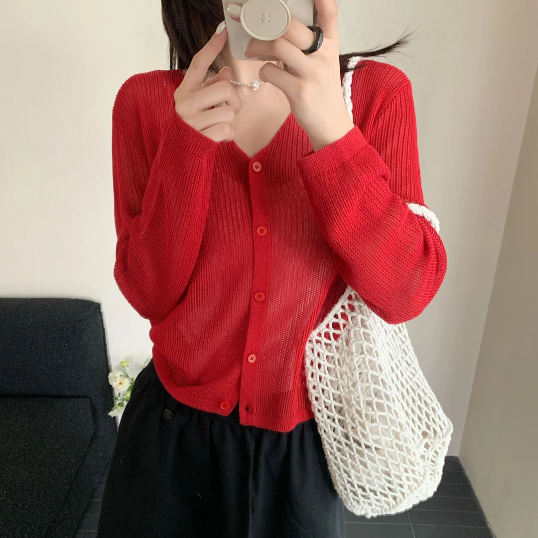 【素简.500123】夏款上新天爽亚麻极简长袖女装上新混纺针织衫