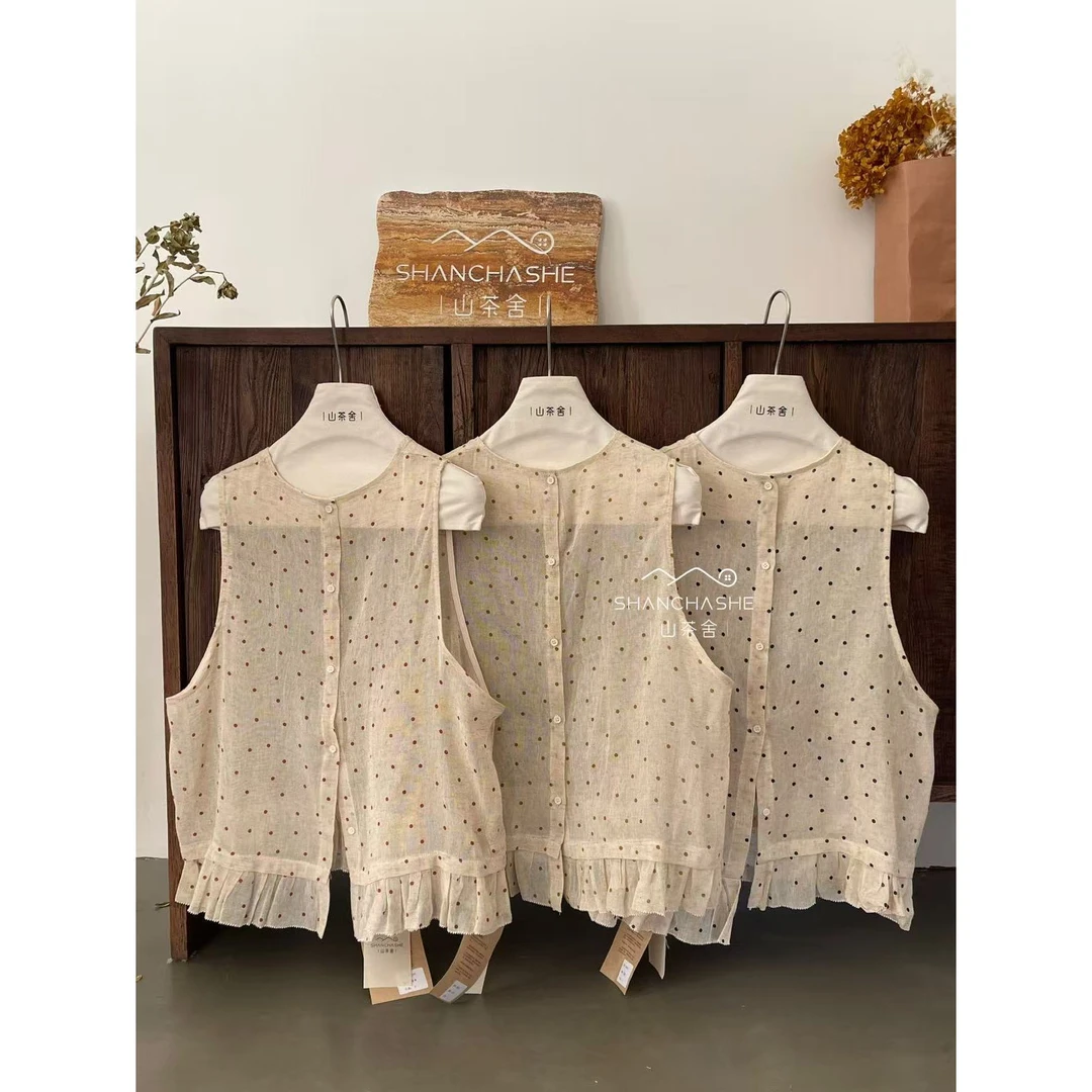 叨叨推荐款 SCS#8101#波点衬衣马甲 X
