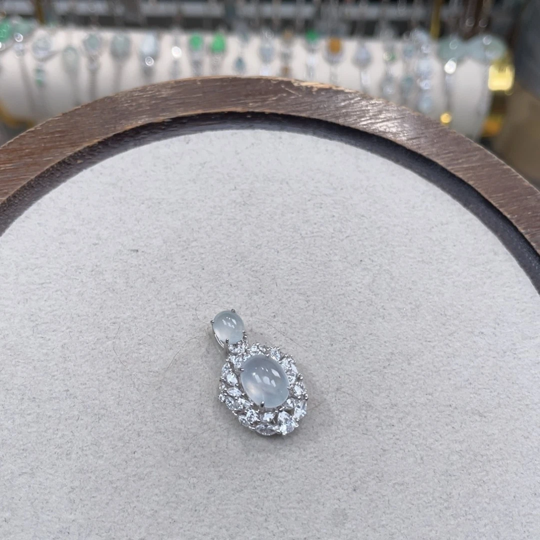 翡翠银S925镶嵌颈饰