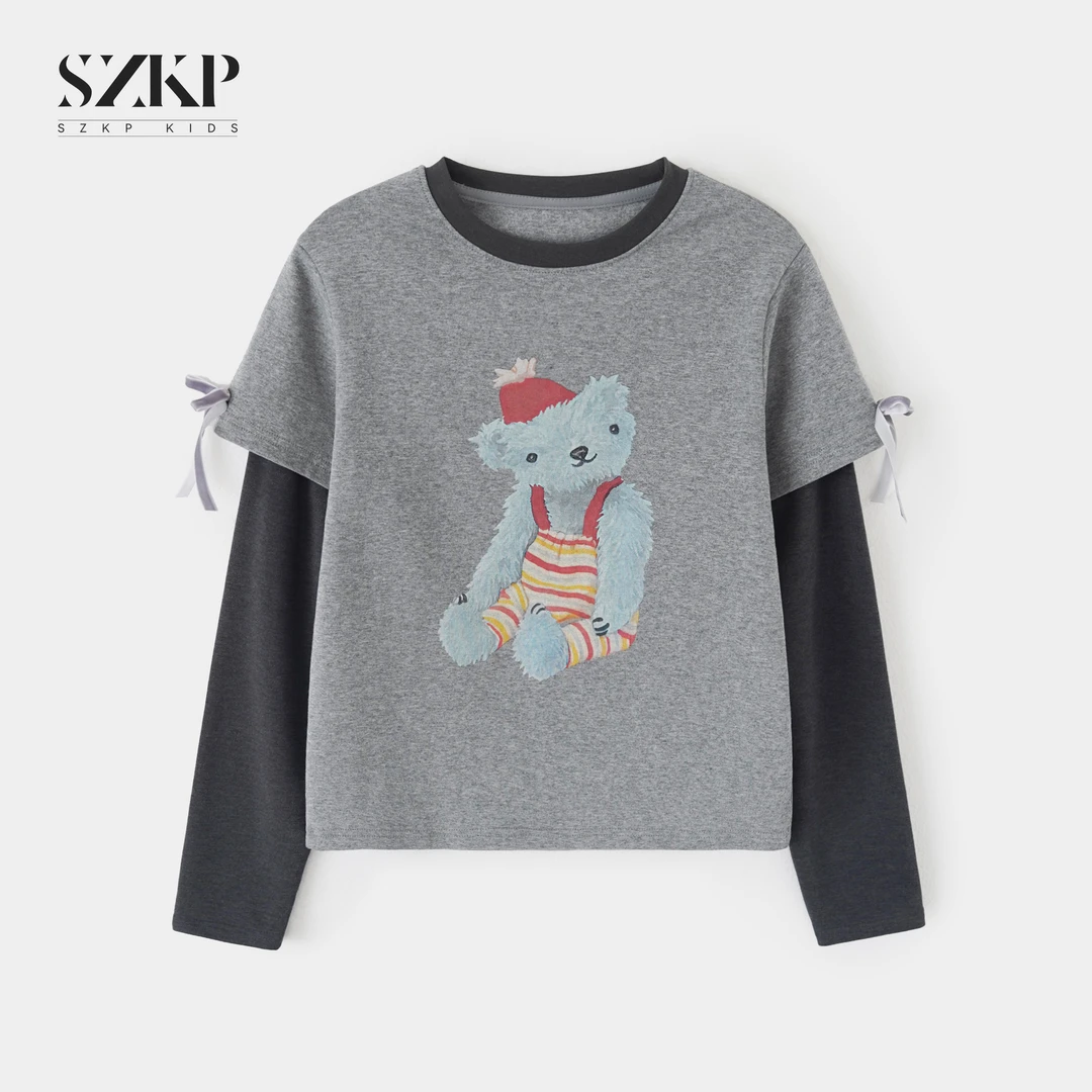 SZKP秋季新女童洋气长袖T恤中大童休闲百搭儿童打底衫YNYD555641