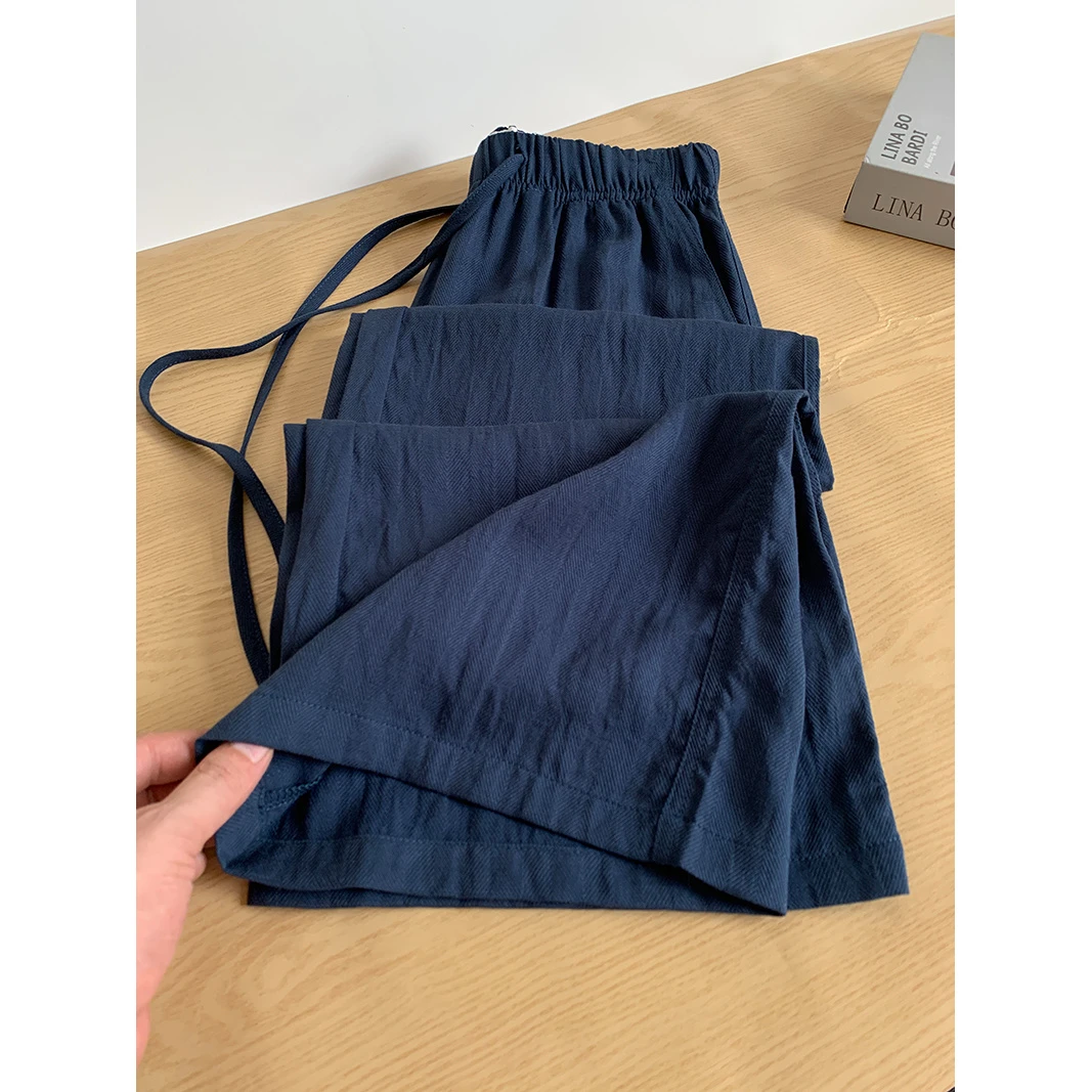 夏日ootd穿搭~莱赛尔显瘦窄版阔腿裤女2025夏季薄款垂感休闲长裤