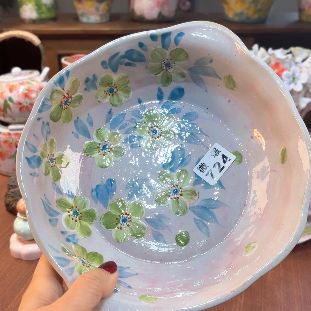 瓷片景德镇手绘高温釉下彩陶瓷茶具