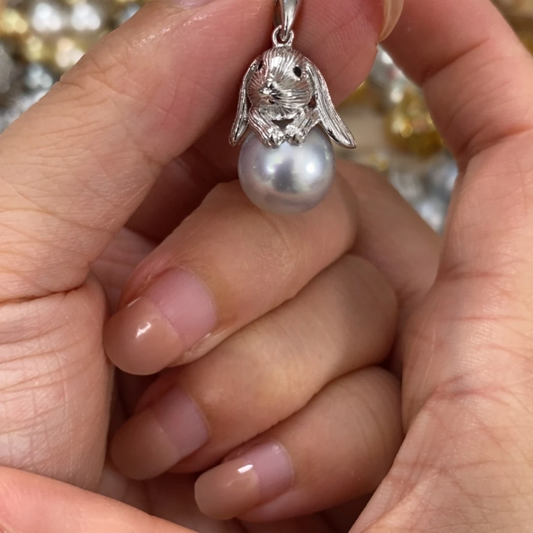 颈饰银S925镶嵌海水珍珠