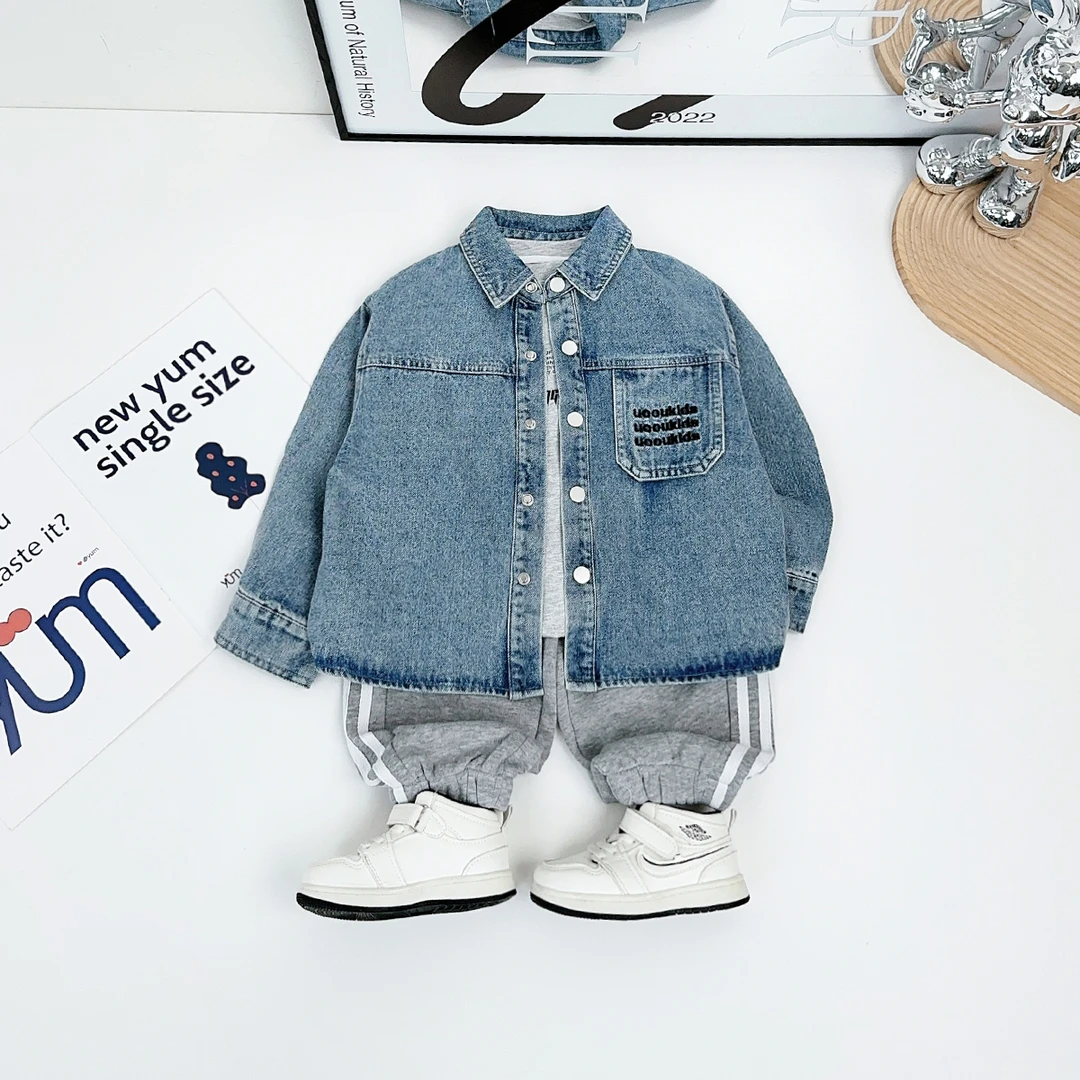 儿童牛仔衬衫长袖男童春秋2025新款春装潮 BQ25098N 悠悠童话童装