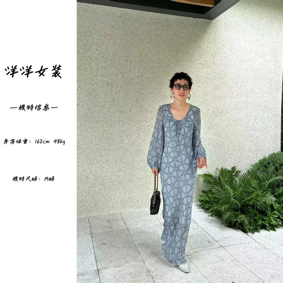 2025斜裁波西米亚风乔其纱新款斜裁连衣裙法式夏季早秋休闲显瘦