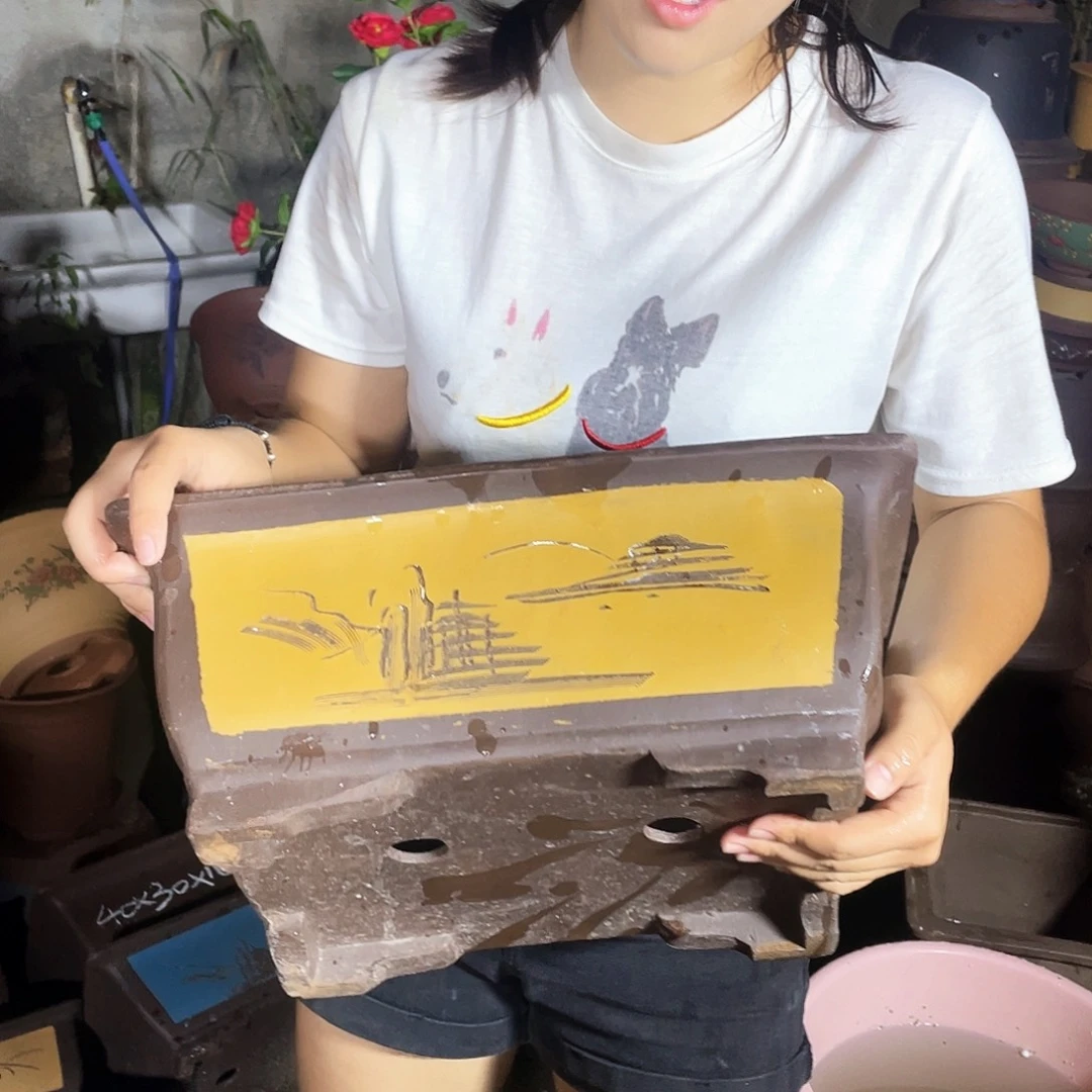 40黄马槽花盆紫砂花盆