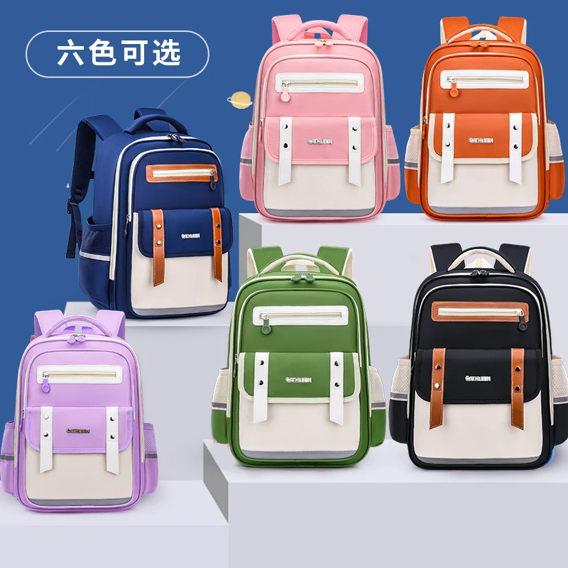小学生轻便减负书包1-3年级男女童休闲护脊3-6儿童双肩书包英伦风