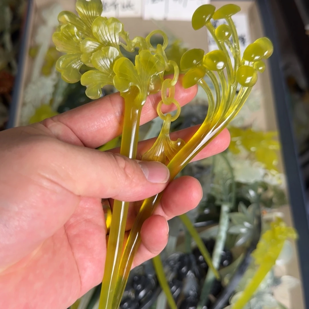 岫玉发饰未镶嵌听*