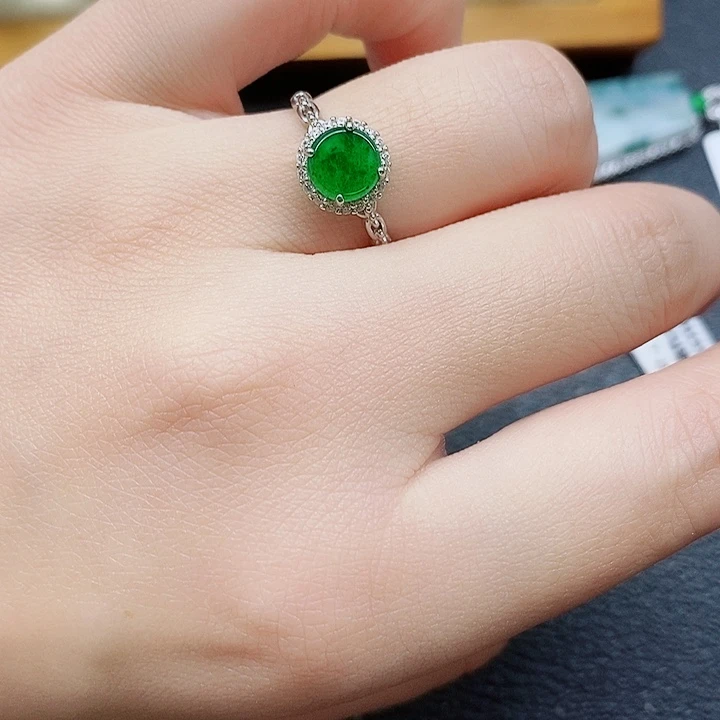 银S925镶嵌戒指翡翠