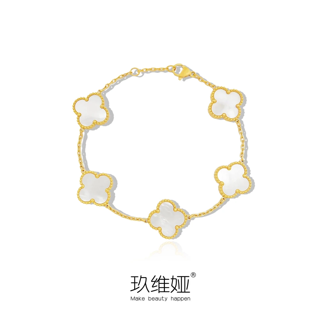 钛钢手链 双面白色手链15mm轻奢时尚气质双面简约经典