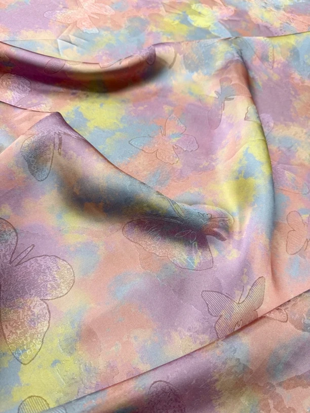 彩虹蝴蝶 纯植物丝香云纱服装面料 舒适透气