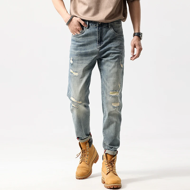 春夏男士哈伦裤宽松微弹力百搭牛仔裤男士牛仔裤男款爆款2025新款