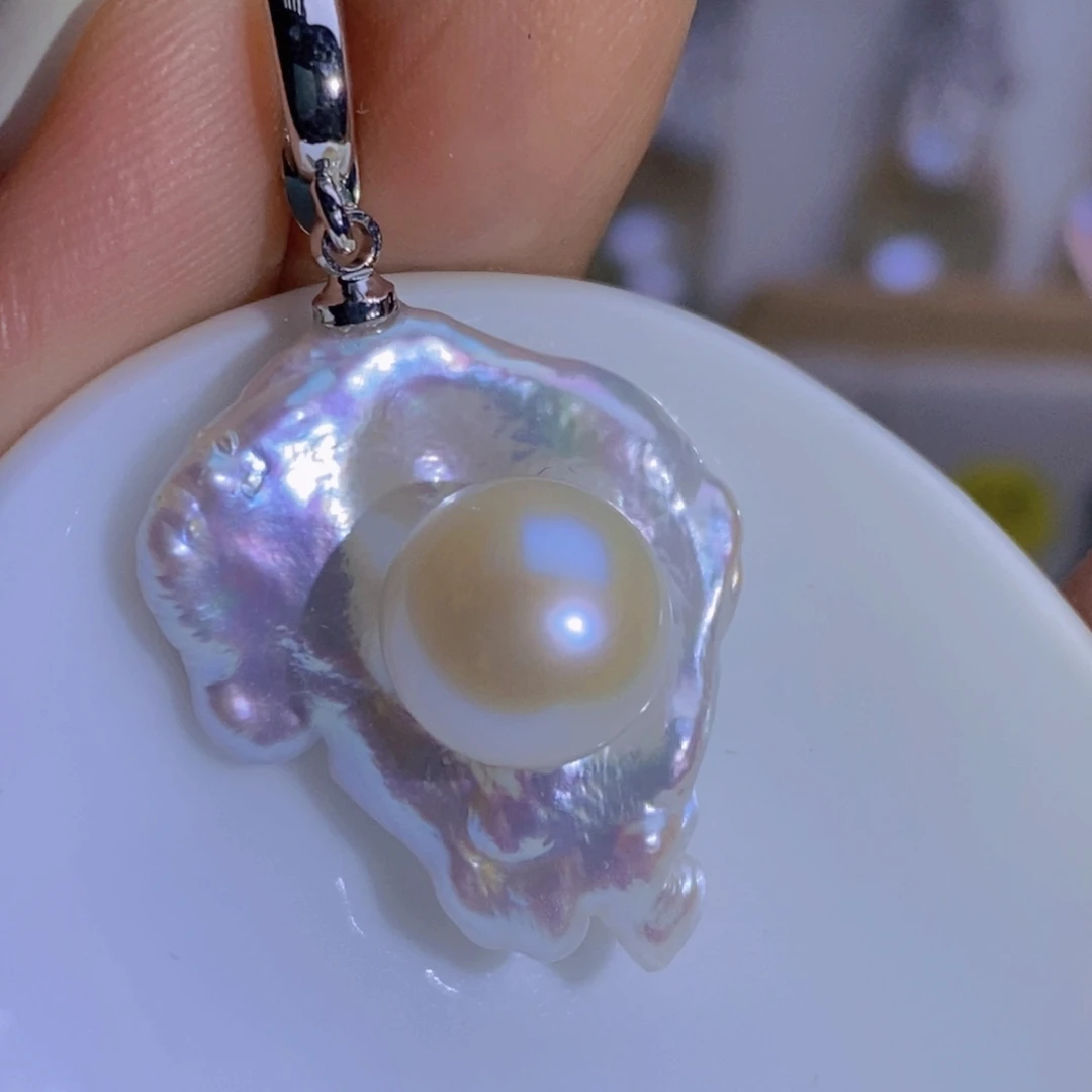 天然淡水珍珠淡水珍珠银S925镶嵌