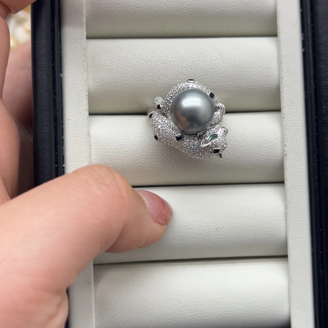 海水珍珠戒指银S925镶嵌