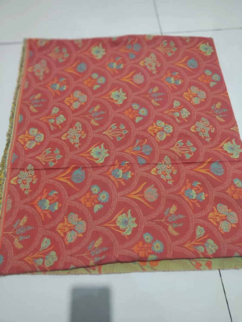 郁金香 砖红  2.5米布头  纯棉双层纱面料 布头