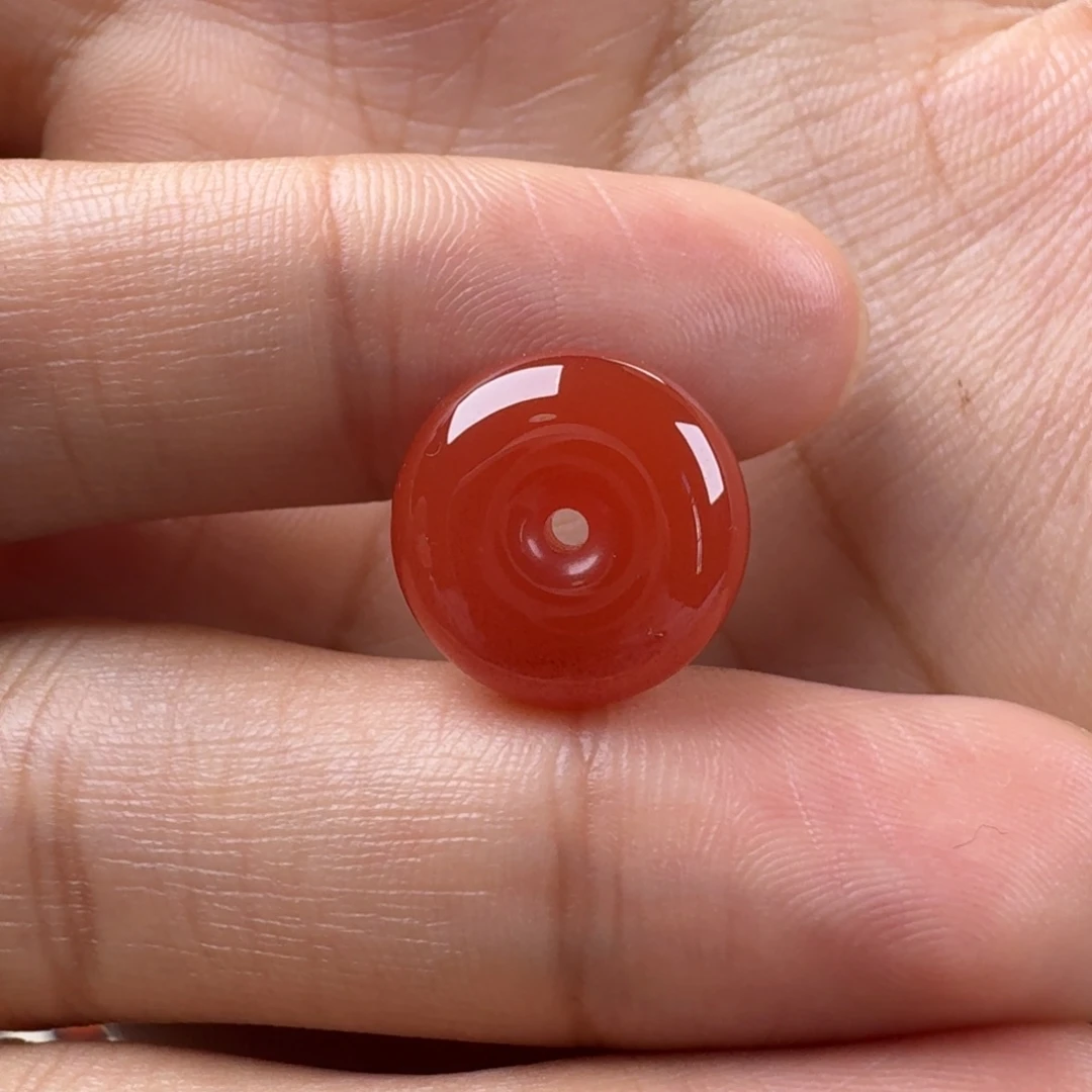 南红玛瑙未镶嵌平安扣13.9*6.7