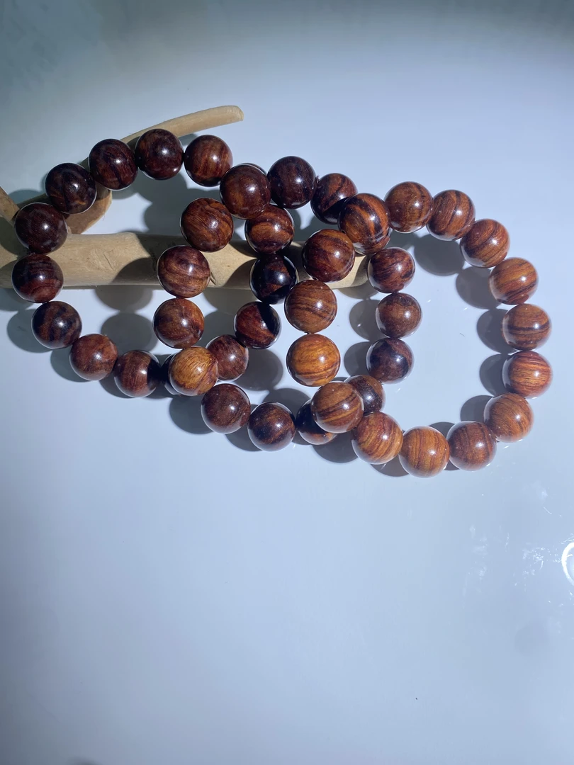 海南黄花梨1.5单圈手串 虎皮纹 多样纹理发其一 HHL53122