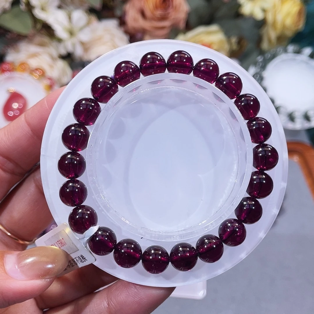 未镶嵌手串水晶紫牙乌、石榴石、8.8