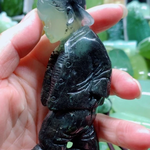 蛇纹石玉未镶嵌手把件