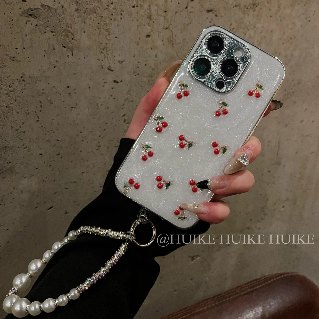 小众个性滴胶樱桃适用苹果16手机壳iphone15/14/13/12promax手提