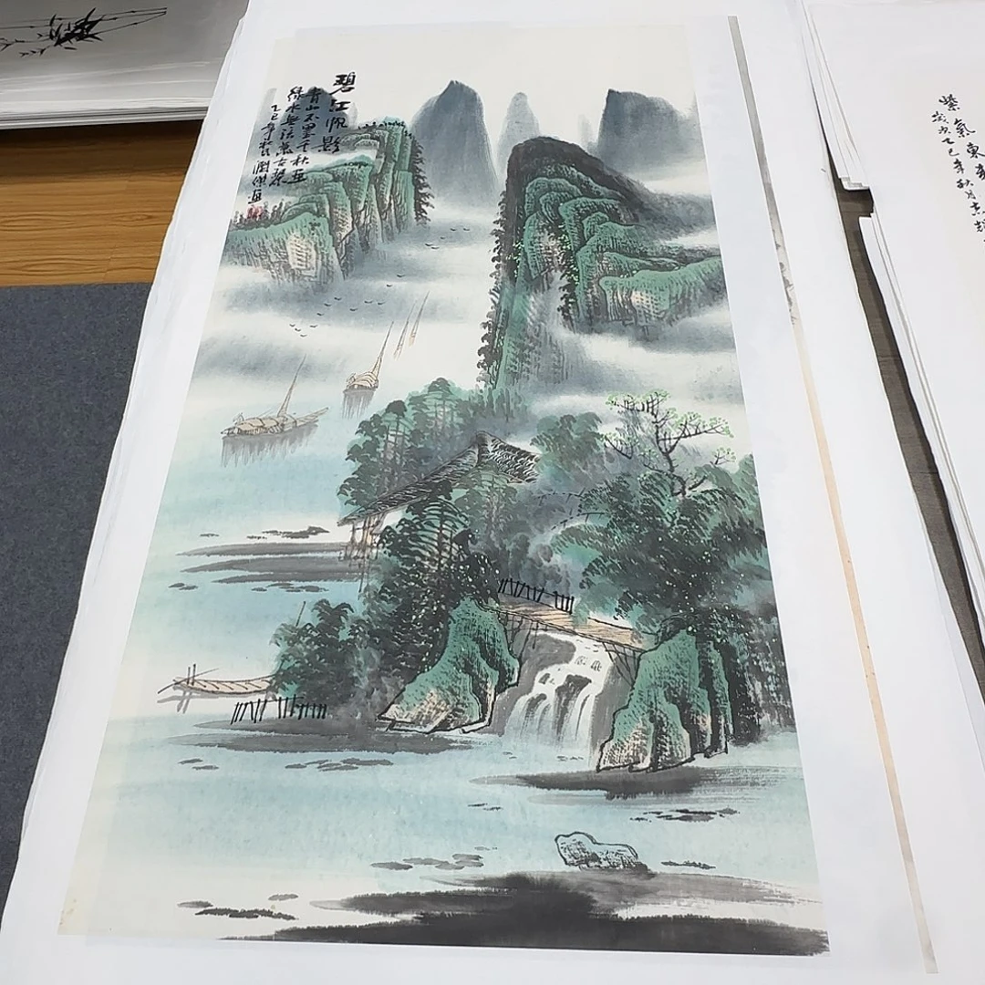 国画100*50纯手绘何润杰
