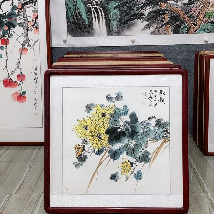 【闪购商品】国画书画作品带框65×65厘米