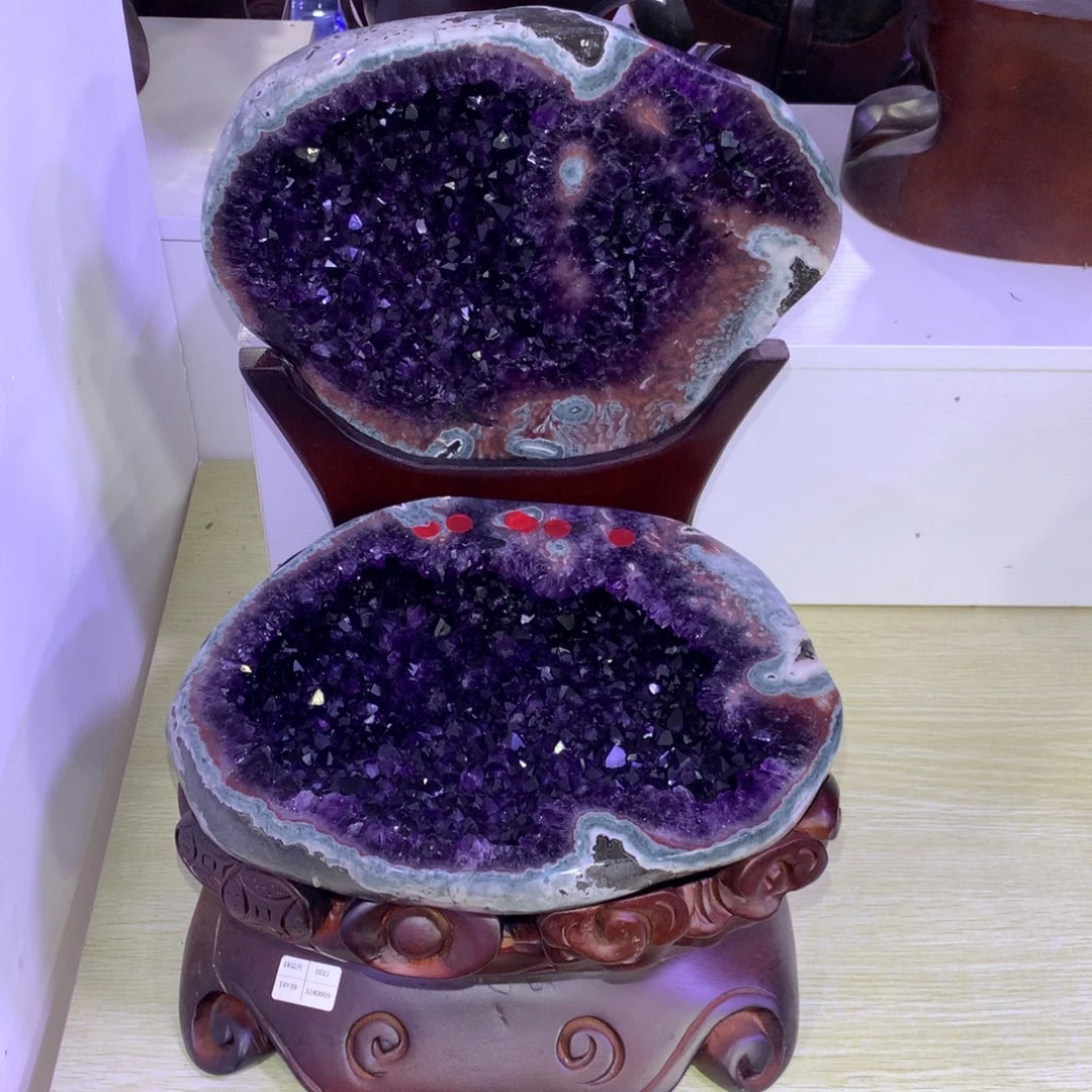 未镶嵌大型摆件（非配饰）紫晶乌拉圭聚宝盆摆件