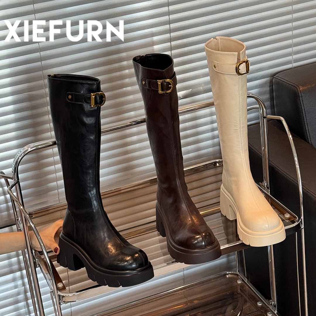 鞋夫人厚底增高长筒靴2025秋冬新款百搭时尚不累脚时装靴