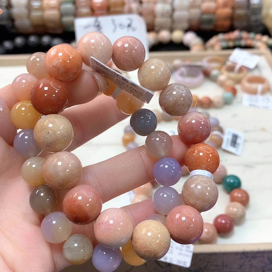 硅化珊瑚（珊瑚玉）手链未镶嵌?****?495