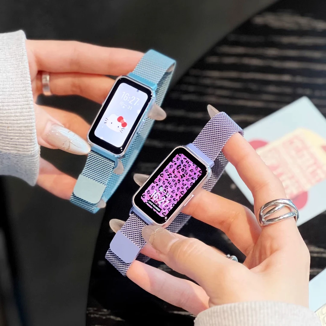 适用华为手环10新款米兰尼斯磁吸表带9高级金属8夏天亲肤舒适腕带