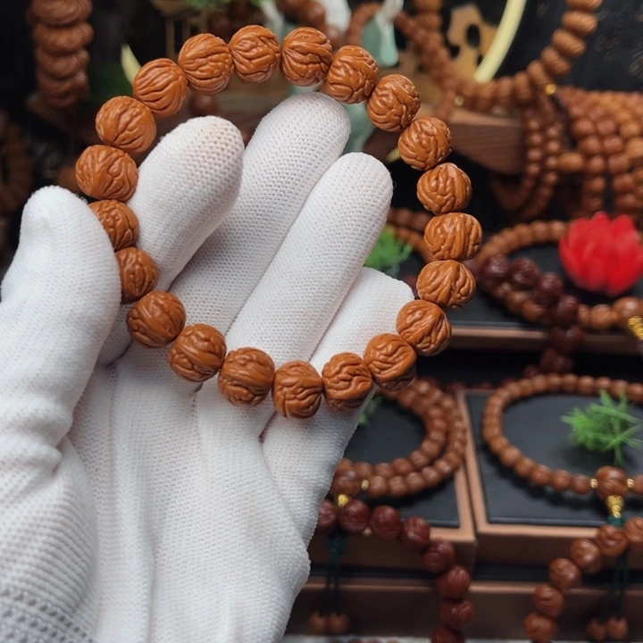 吊坠桃核大**粥12双脊龙手串