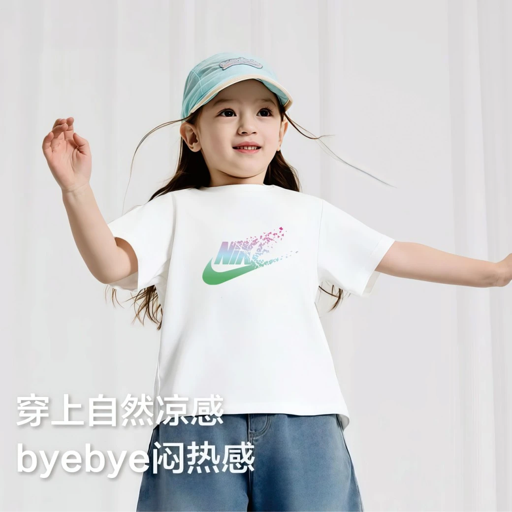 【外贸尾单】100%棉儿童短袖纯棉潮牌T恤男童女童夏季潮童休闲T