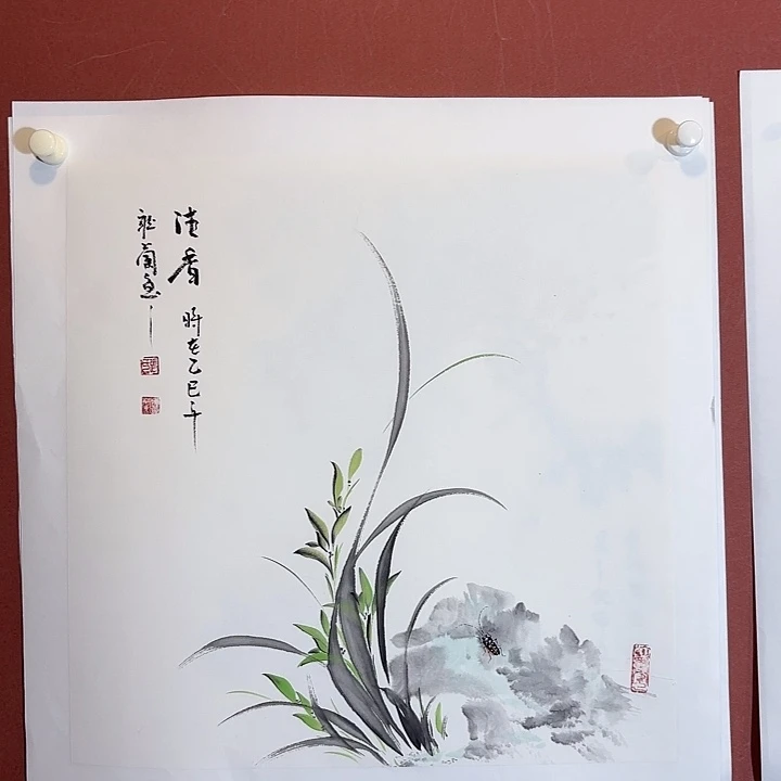 国画听兰老师花鸟