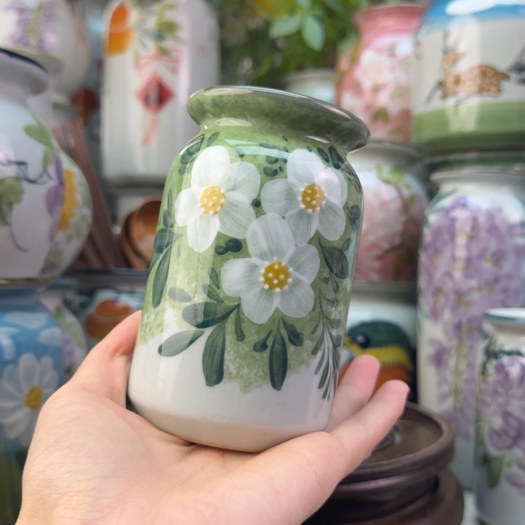 景德镇陶瓷手绘花瓶无孔